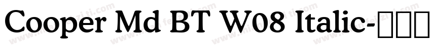 Cooper Md BT W08 Italic字体转换
